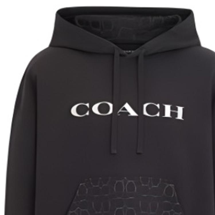 COACH Signature Men's Hooded Pullover Sweatshirt Black CM830-BLK