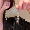 New Minimalist Long Tassel Earrings Elegant Delicate Flower Pendant Zircon Earrings Women 'S Ear Wire Premium Jewelry Party Gifts