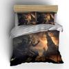 Fantasy Dark Warrior and Tower Bedding Set Bedding set (1 duvet cover, 2 pillowcases, duvet not included)