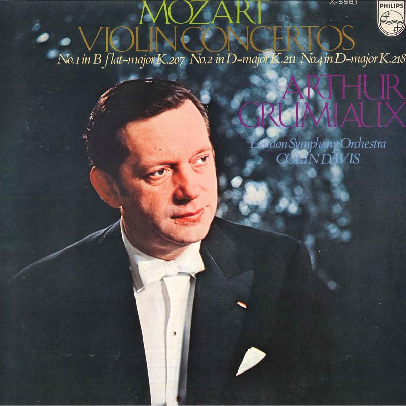 LP Record ARTHUR GRUMIAUX, LONDON SYMPHONY OR - Mozart, Violin Concertos Nos.1,2&4 X5581 PHILIPS 1974 Japan Classical Used