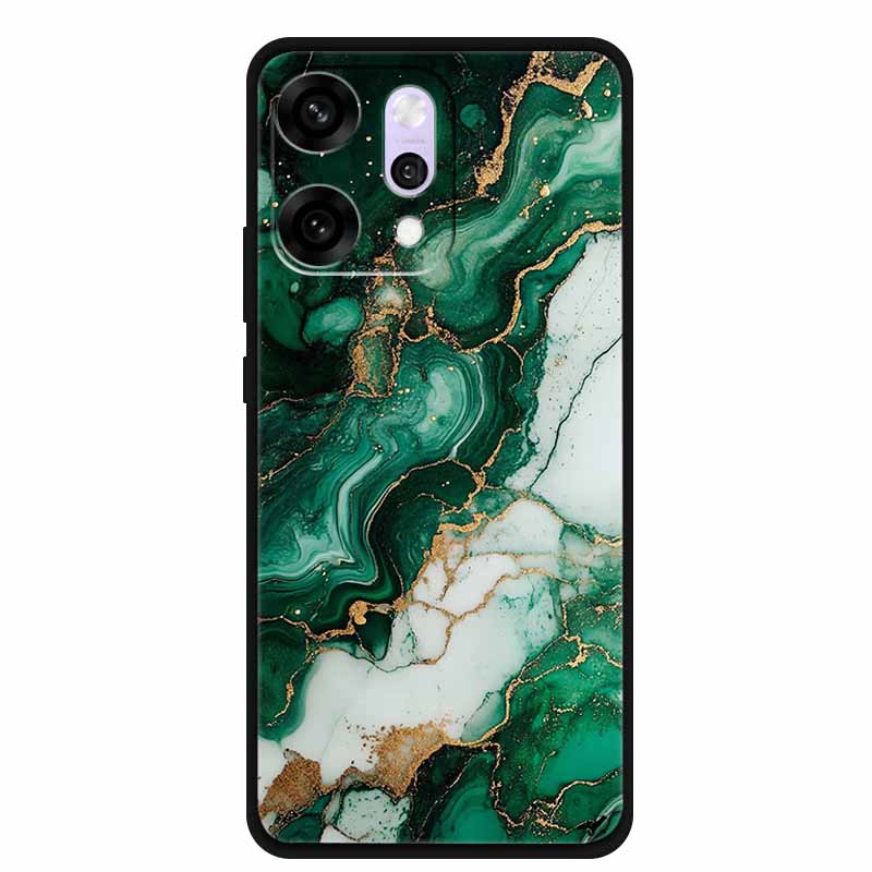 Мультяшный чехол для OPPO Reno 14 Pro, мягкий силиконовый чехол для телефона, Funda для OPPO Reno14Pro, черный ТПУ, защитный бампер, задняя крышка, мраморный, Para