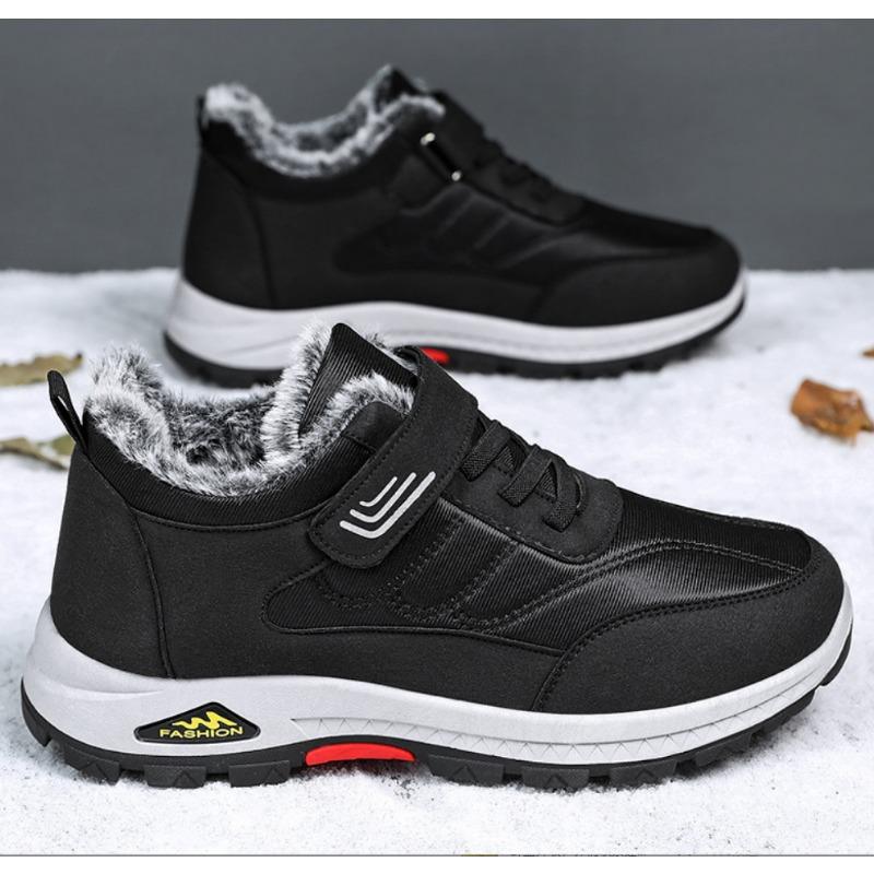 Модные новые зимние ботинки для мужчин Водонепроницаемая кожа Теплые снежные ботильоны Уличные Теплые Плюшевые Нескользящие Рабочие Высокие Повседневные Кроссовки