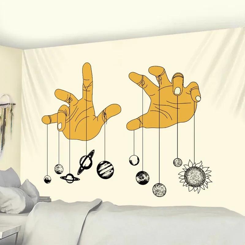 Модный домашний гобелен для украшения гостиной, спальни, абстрактный гобелен для мужчин и женщин, простые узоры с ручной росписью