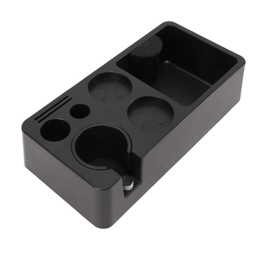 Black Portafilter Stand ABS Material Espresso Organizer Modern Coffee Tamping Station For Home