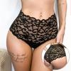 Plus Size Women Floral Lace Panties Hipster High Waist Underwear Breathable Briefs L-2X