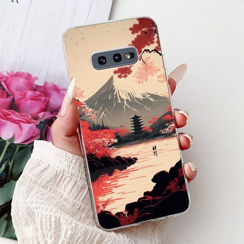 Clear For Samsung S10e Case Cover Luxury Butterfly Love Fashion Flowers Cool Funny Painted Soft Phone Case SM-G970F SM-G9700