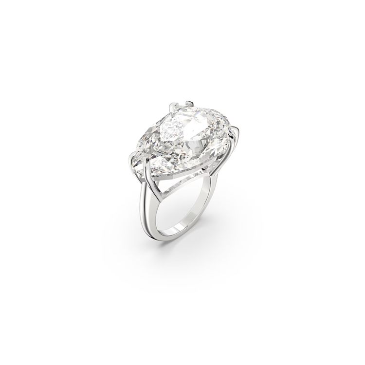 Swarovski Кольцо Mesmera Solid Design с родиевым покрытием и кристаллами для женщин Белый 5610376