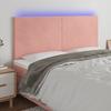 LED Headboard Pink 160x5x118 128 cm Velvet