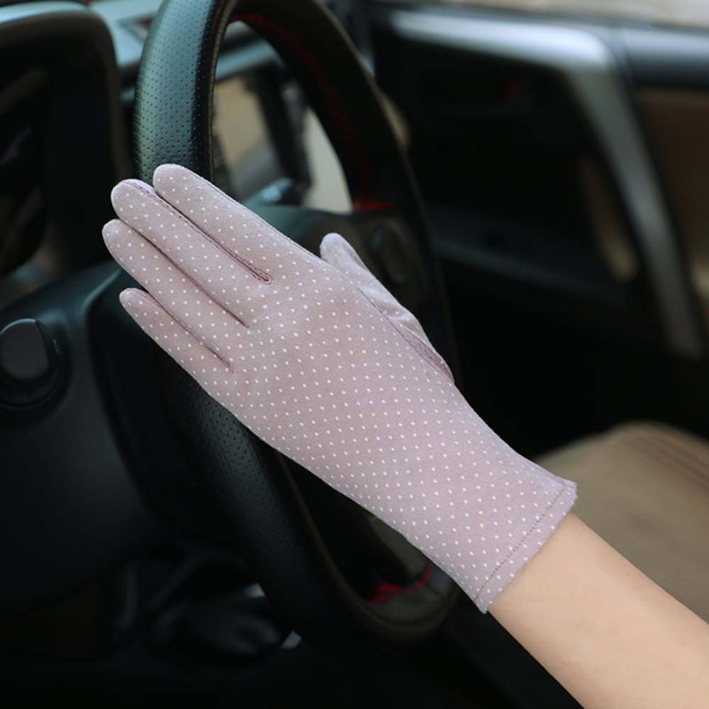 Summer Thin Dot Driving Sun Protection Gloves Short Gloves