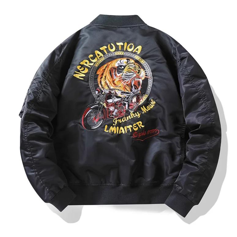 Мужская куртка Осенняя куртка-бомбер ВВС Мужская вышивка Бейсбольная форма Повседневная куртка