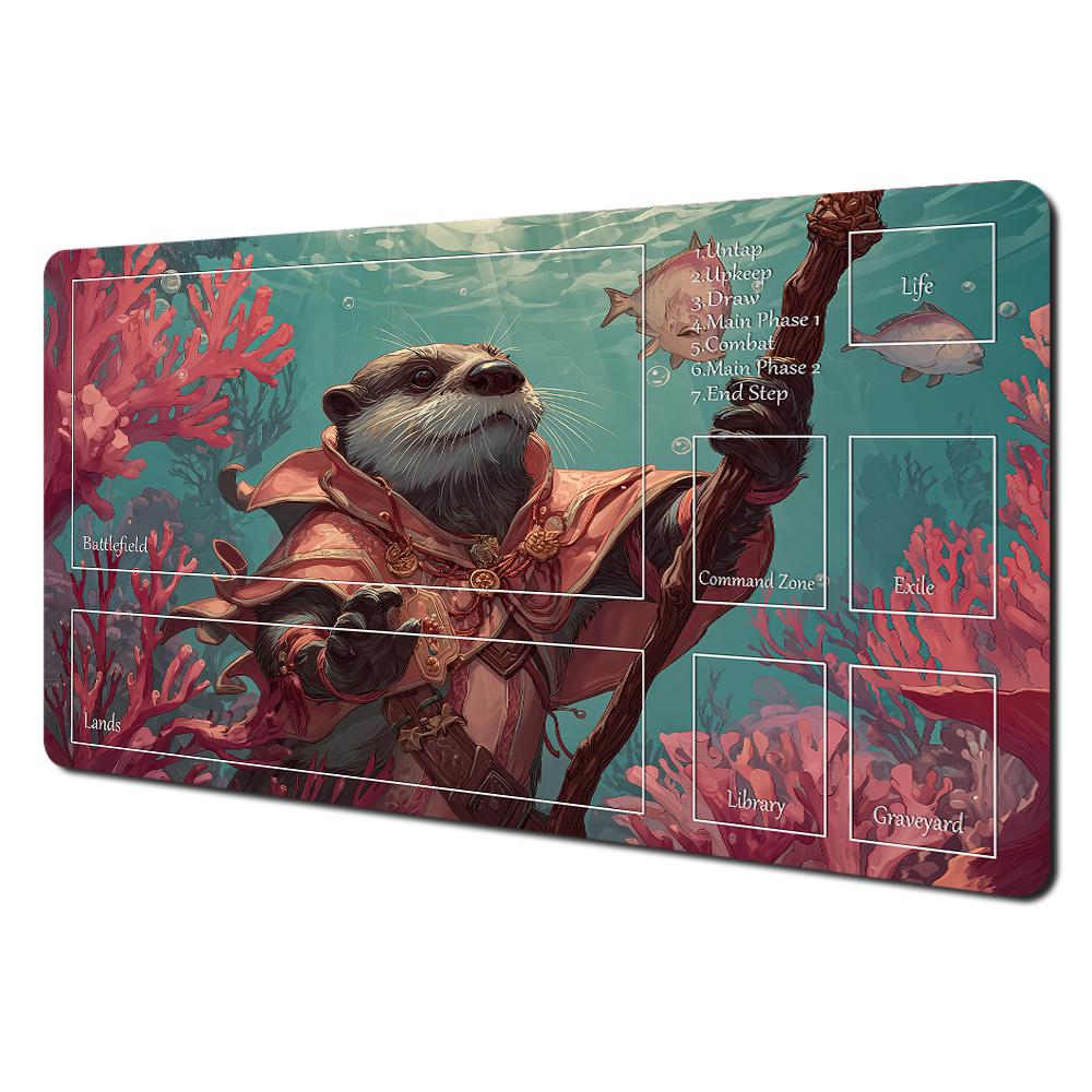 Magic Card Playmat Mtg Playmat Rabbit Archer Raccoon Nonslip Stitched Edge Gathering Gaming Mats Tapete Magic Mtg Card Pad