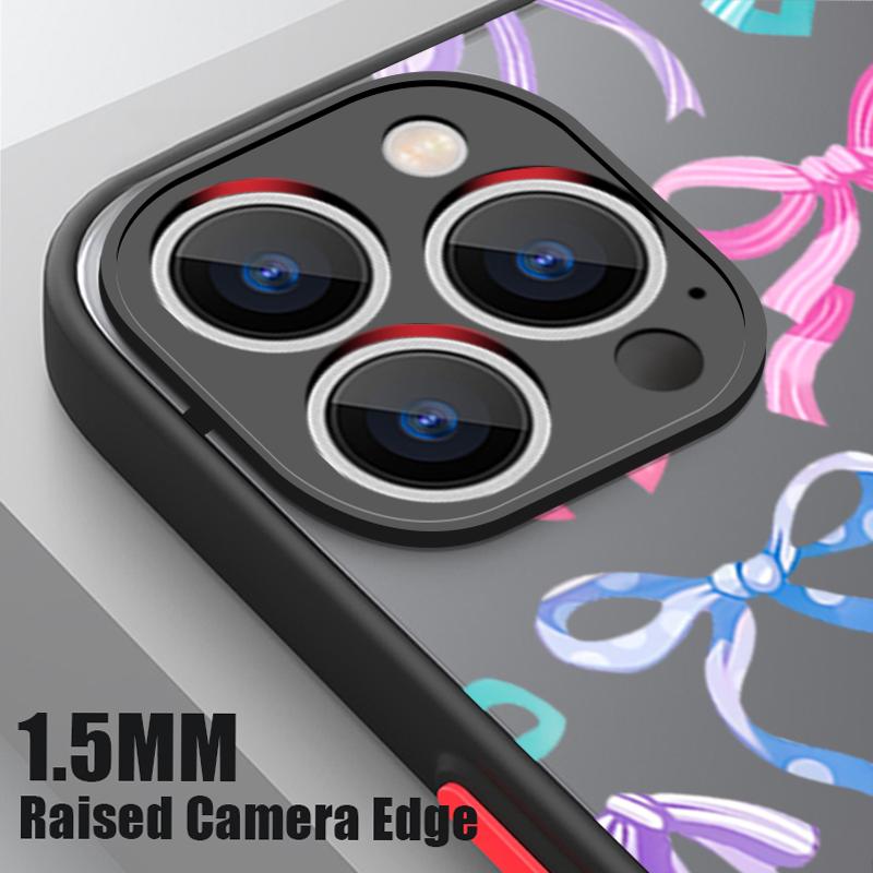 Чехол с узором из разноцветных бантиков Для iPhone 17 Pro Max Магнитный Для Magsafe Гибридный ТПУ+ПК Матовая Крышка Для iPhone 16 Pro Max 15 14 13 12 11 16E Air