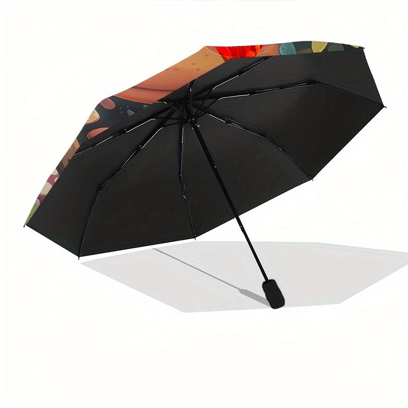 Dinosaur Forest Theme 8 Bone Hand Automatic Folding Umbrella, Compact and Portable Design, A Perfect Gift for Birthday, Christmas or Busines