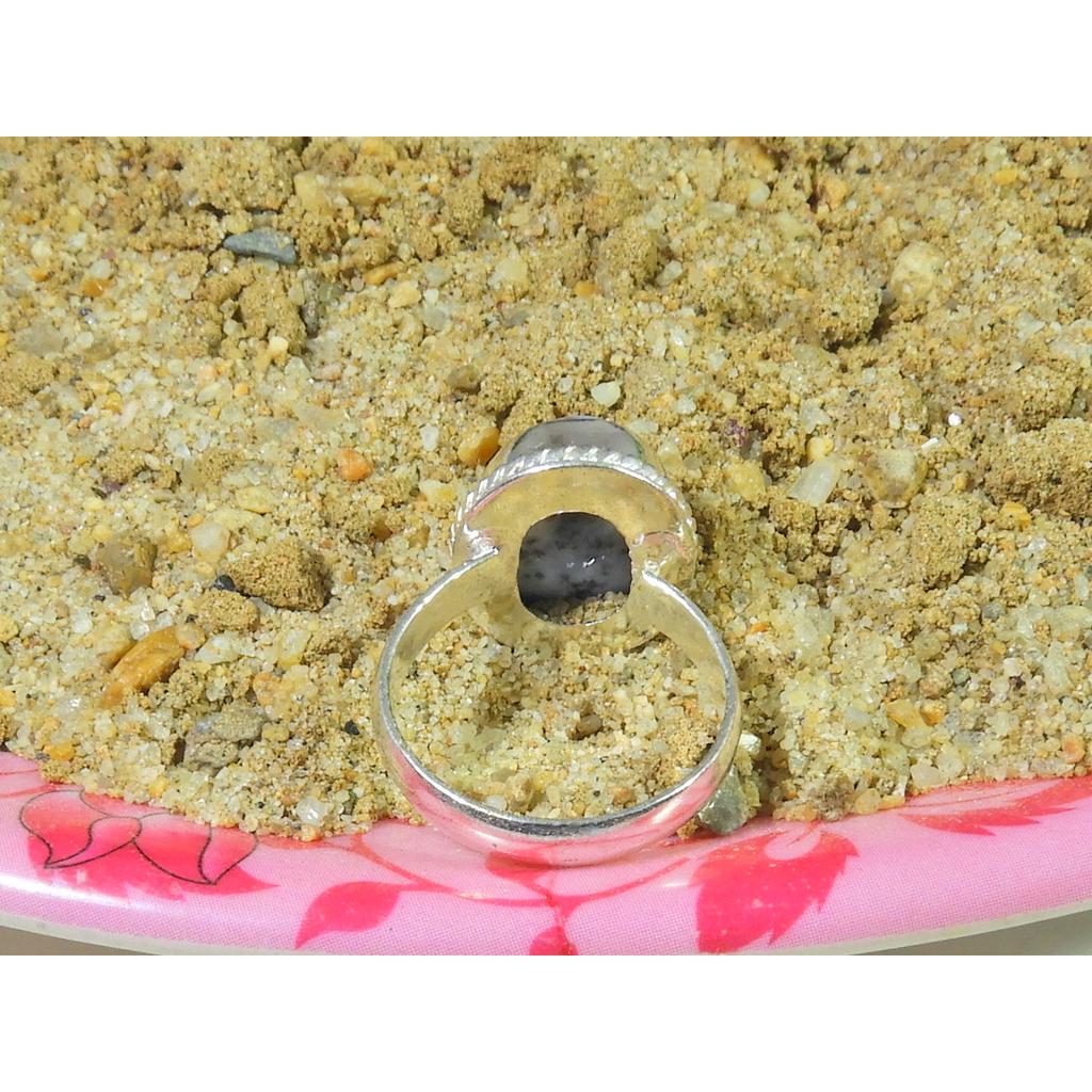 Natural Dendrite Opal 925 Sterling Silver Oval Handmade Ring Gift US-7.5 MK-74