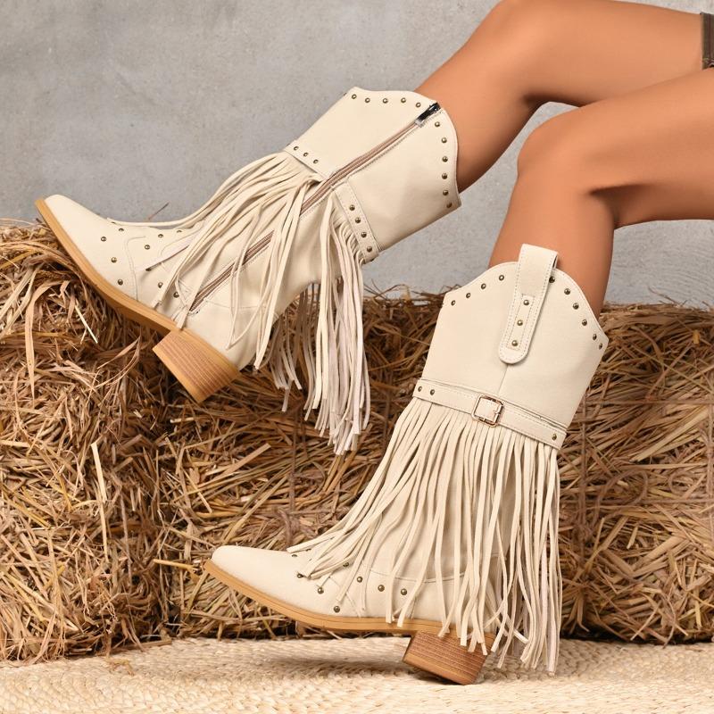 Модные полусапоги на каблуке-рюмочке с кисточками, женские ботинки больших размеров