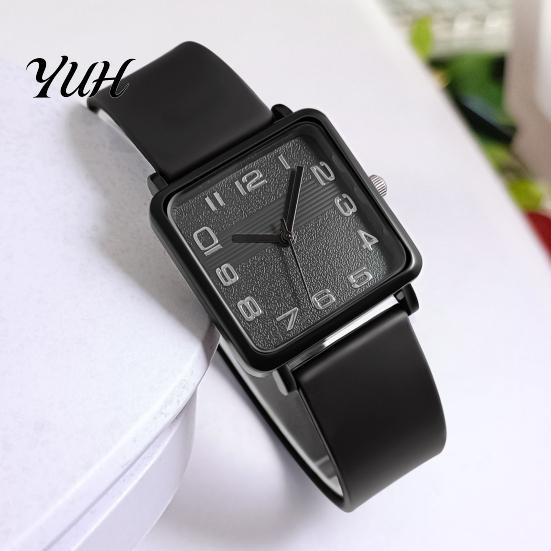 Lady Casual Watch Square Dial Quartz for Women, Silicone Strap Wristwatch with Strap, Accurate Lightweight Wristwatch, Fashion Accessory Precise