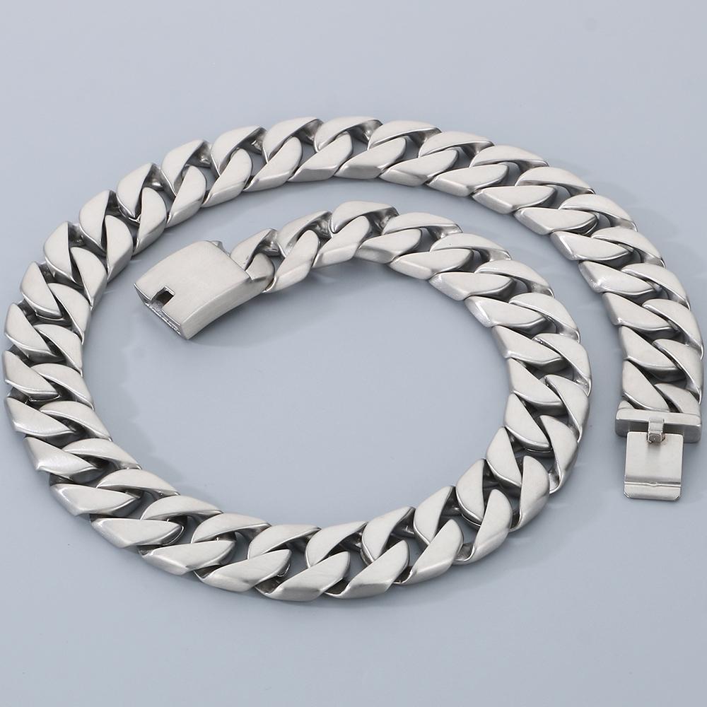 Men's Stainless Steel Cuban Link Chain Necklace Hip Hop 20MM Width Rope Choker for Man Punk Rock Gothic Streetwear Jewelry Gift