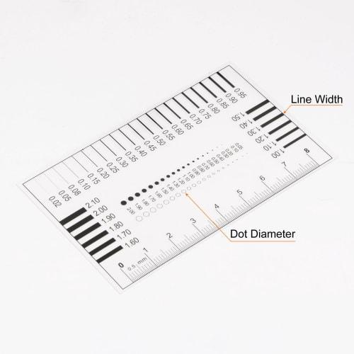 uxcell High-Precision SEC Size Estimation Chart, 8cm Cover Transparency Defect Detection Film Ruler for Measuring Diameter and Line Width