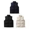 Мужской пуховый жилет с карманами, воротником-стойкой, без рукавов, на молнии, осенне-зимний, хлопковый жилет, жилет для холодной погоды, пальто