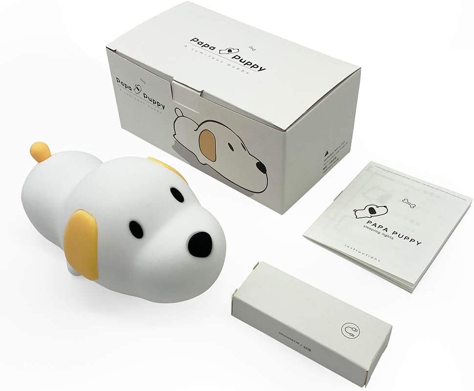 Силиконовый светодиодный ночник Papa Puppy, лампа для животных, сенсорный ночник для собак, детская прикроватная лампа, декор для спальни, подарки на день рождения