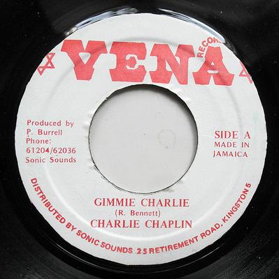7-дюймовая пластинка CHARLIE CHAPLIN Gimmie Charlie NONE Vena Recordings 1988 Ямайка Регги Ска Даб Б/у
