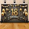18th Birthday Banner - Luxurious Colorful Background - Multi functional Decoration for Indoor and Outdoor Celebrations