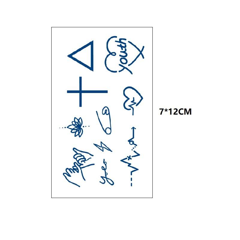 Маленький узор бабочка морская волна хвост рыбы другая сторона цветок маленький свежий сок травяной имитация грудь вода переводная татуировка наклейка