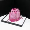 New Spring and Summer Tweed Bucket Bag for Women Korean Style Versatile Diamond Chain Bag One Shoulder Crossbody Bag