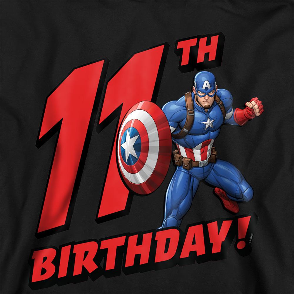 Captain America Childrens/Kids Heather 11th Birthday Hoodie