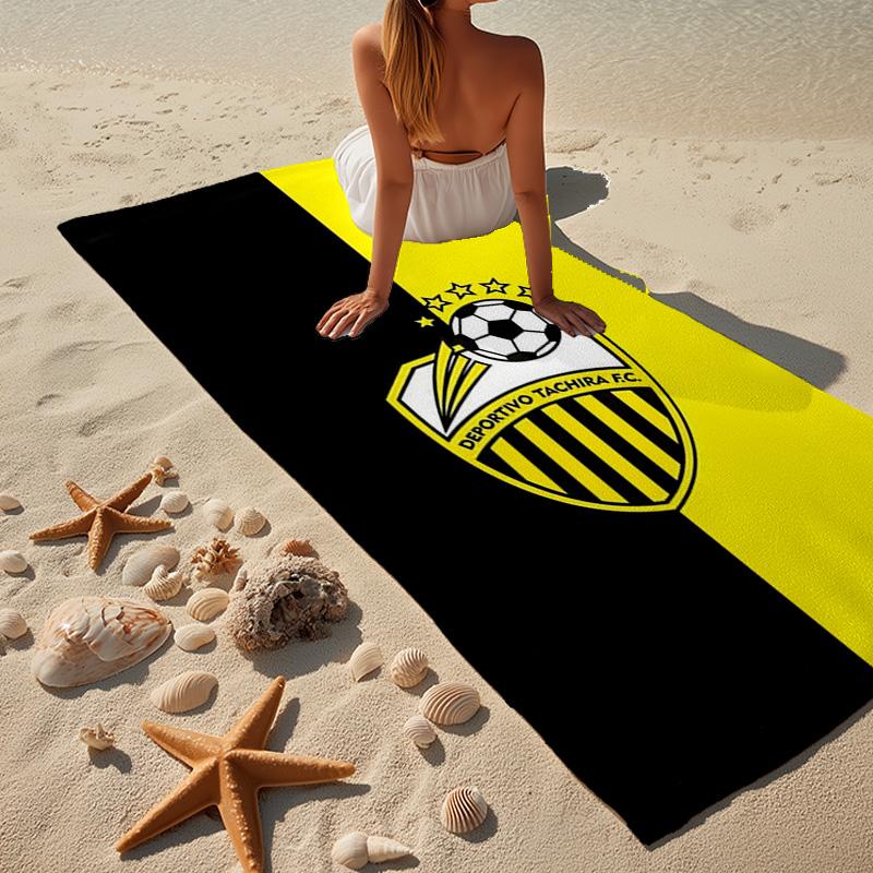 Deportivo Tachira Fc Crest Microfiber Beach Towel, Lightweight And Quick-Dry, for Summer Travel, Beach Essential, Swimming Pool