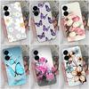 Case For Vivo Y97 Y55 Y73 Y75 Y90 Y91C Y51 Y52 Y77e Y83 Y9s Back Cover Luxury Shockproof Transparent Soft Silicone Butterfly Flower For Vivo Bumper