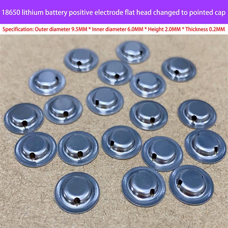 100 шт./лот 18650 Батарея Плоская головка для смены наконечника 18650 Литиевая батарея Положительный Точечная сварка Наконечник Аксессуары для батареи