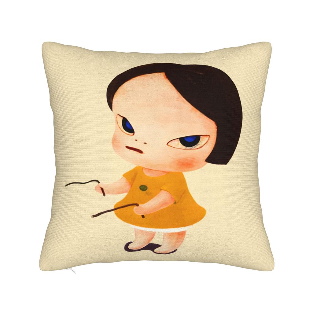 Yoshitomos Nara Japan Square Pillow Cases Cartoon Art Cushion Cover Fashion Zippered Decorative Pillowcase for Bed xcm