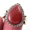 Natural Red Jasper Gemstone Handmade 925 Sterling Silver Two Tone Ring S.10 b5D90