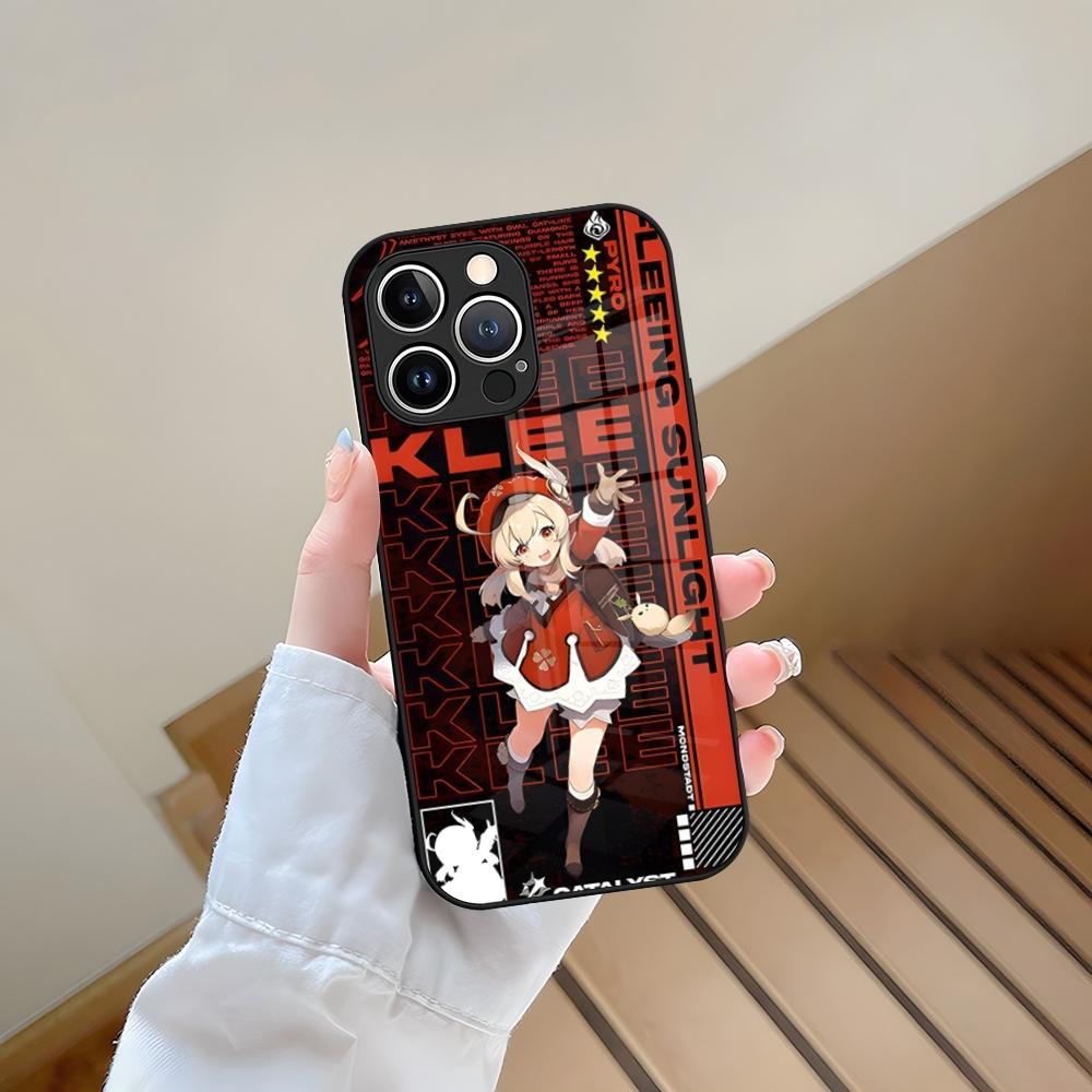 Чехол для телефона Genshin Impact Закаленное стекло Для IPhone 13 17 15 16 14 12 11 Pro Max Plus Mini XR XS SE2020 Coque