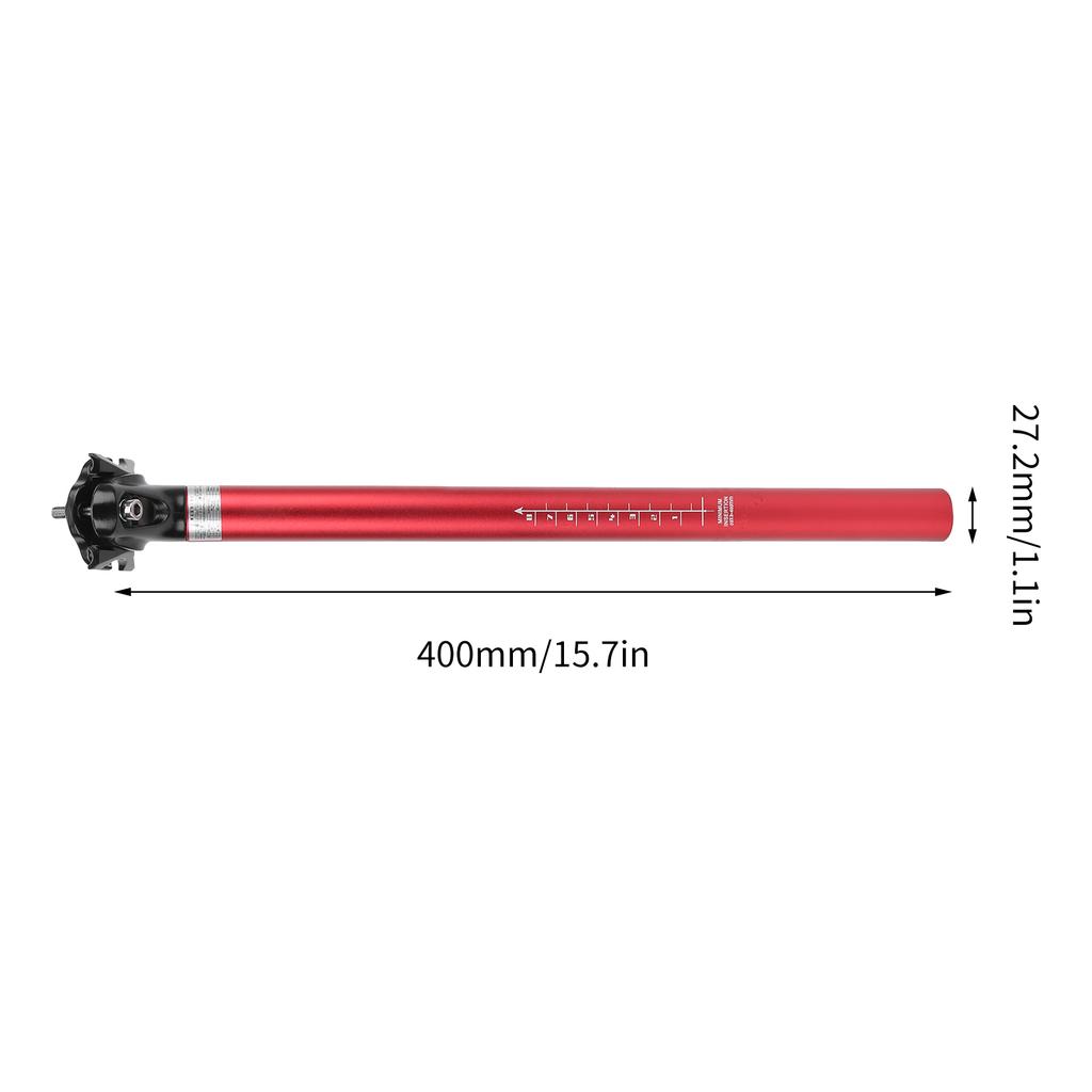 LUNJE Mountain Bike Seatpost Aluminum Alloy Saddle Post Tube 27.2x400mm