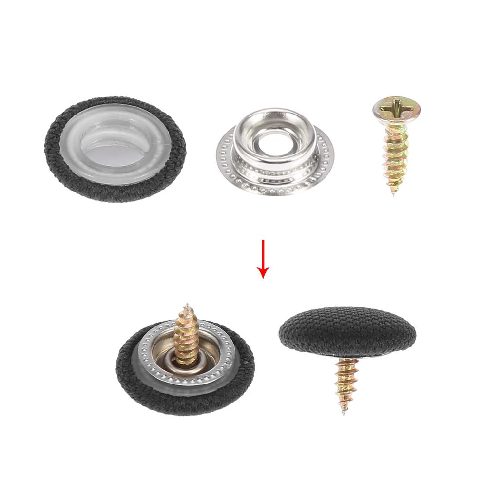 X AUTOHAUX Заклепки для ремонта крыши Заклепки для крыши Колпачки для заклепок Пряжки для кнопок обшивки потолка для внутреннего крепления потолка 60 шт. Черные