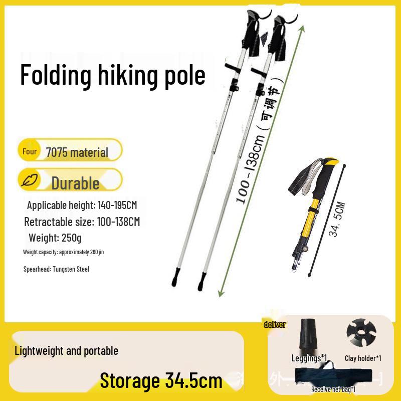 Foldable Carbon Fiber Trekking Poles for Men & Women - Telescopic Hiking and Climbing Sticks