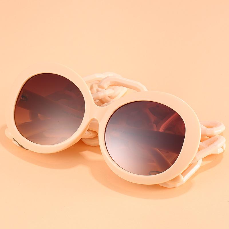 JYL Sunglasses Round Chain Uv Protection Milan Runway Style 2067