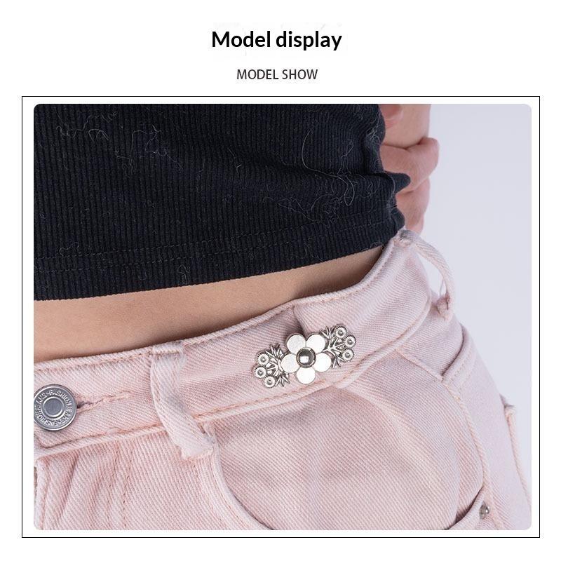 Various Cute Styles No Sew Waist Tightener Buttons Alloy Adjustable for Jeans Skirt Pants Waist Adjustment Accessory