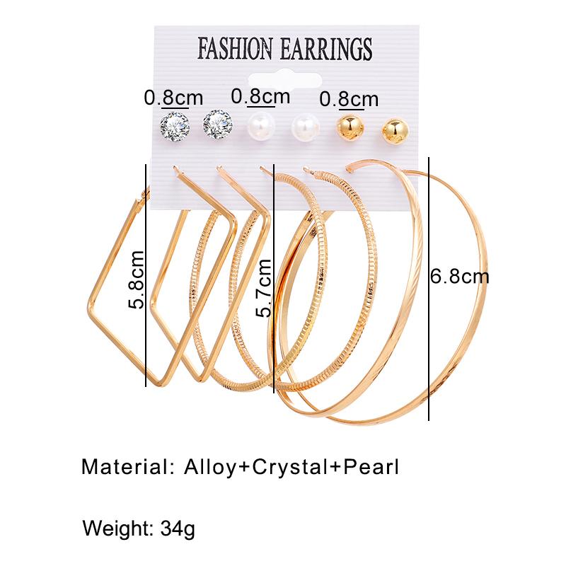Набор круглых сережек в форме геометрического сердца Набор сережек в стиле ретро