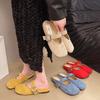 2025 Spring Retro Single Shoes Comfortable Rubber Bottom Ladies Sandals Wider Toe Box Ballerina Slippers Style