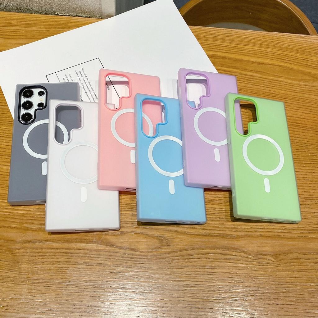 Матовый прозрачный конфетный чехол 2-в-1 с магнитной фиксацией MagSafe для Samsung S25 Edge S24 S23 FE Ultra Plus A17 A07 A56 A36 A26 A16 Мягкая накладка