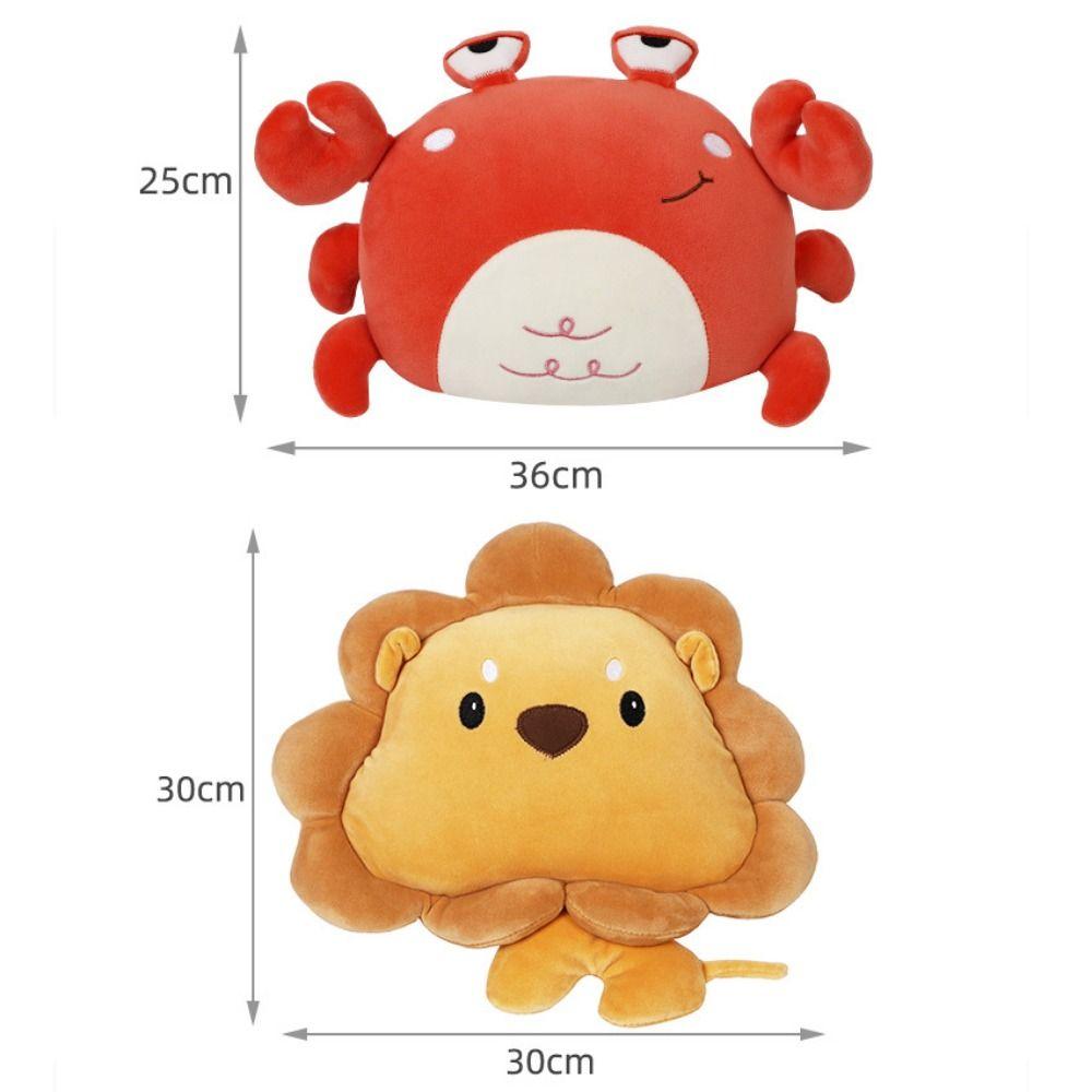 Cartoon Lion Lion Plush Car Neck Pillow Crab Car Waist Cushion Cute Auto Headrest  Car Accessorie