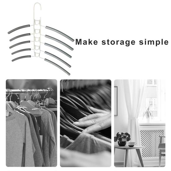 Clothing Hanger Multi-Layer 5-in-1 Anti-slip Design Space Saving Closet Organizer for Shirts Dresses Sweaters