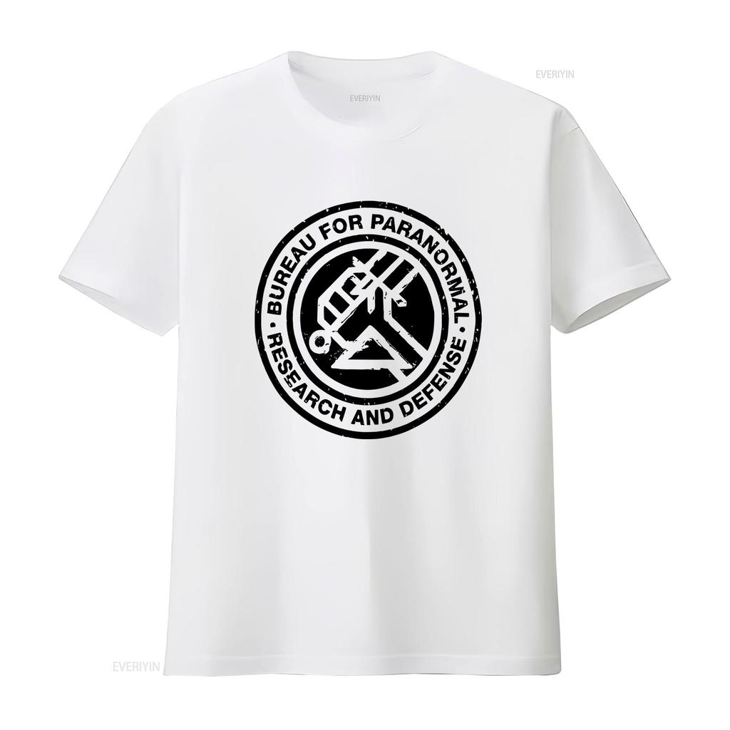 Hellboy Adult New T Shirt Bureau For Paranormal Research And Defense Logo Print Vintage Washed Homme Streetwear Slightly