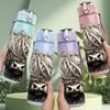1PC Highland Fluffy Cow Yak Animal Print 750ml Color Plastic Sports Water Bottle Leakproof Flip Straw Lid Suitable for Sports Office Home Use
