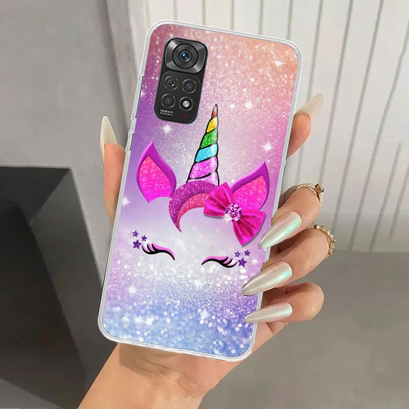 Pink Unicorn Rainbow Phone Case for Xiaomi Redmi Note 15 14 14S 13 12S 12 Pro 11S 11 Plus 11T 11E 10S Soft Funda Print Shell Red