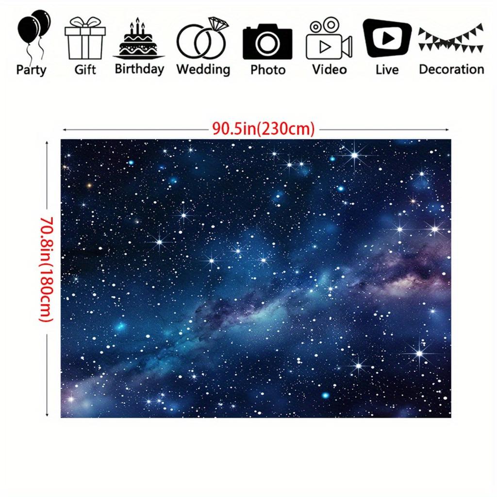 Starry Sky Design banner, specially created for the galaxy theme - suitable for polyester decorations for space-themed parties