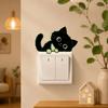 Self-Adhesive Luminous Cat Wall Decals PVC Cat Switch Stickers Glowing Cat Stickers  Living Room